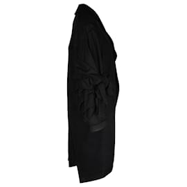 Comme Des Garcons-Comme Des Garcons Asymmetrical Bow Sleeve Coat In Black Cotton-Black