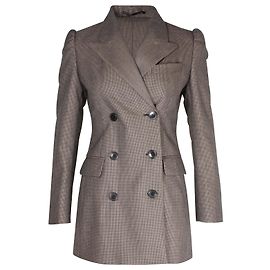 Dries Van Noten Tweed-Blazer mit Schleifenfutter aus brauner Wolle Andere