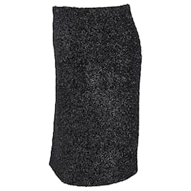 Simone Rocha-Simone Rocha Metallic Knit Mini Skirt in Black Recycled Wool-Black