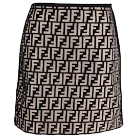 Fendi-Fendi Velvet FF Logo Mini Skirt in Multicolor Viscose-Multiple colors