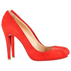 Christian Louboutin-Christian Louboutin Zapatos de tacón Ron Ron en ante rojo-Roja