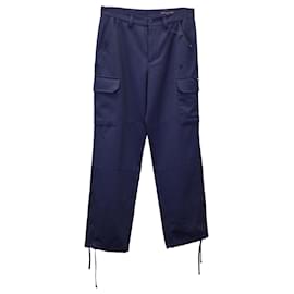 Louis Vuitton-Pantalon cargo à empiècements Louis Vuitton LVSE en laine bleu marine-Bleu Marine