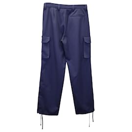 Louis Vuitton-Pantaloni cargo con pannelli Louis Vuitton LVSE in lana blu navy-Blu navy
