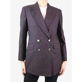 Gabriela Hearst-Brown double-breasted check blazer - size IT 44-Brown