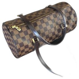 Louis Vuitton Papillon 30 Damier Ebene Leather Handbag Damier ebene