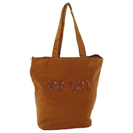 Prada-PRADA Tote Bag Nylon Brown Orange Auth bs8130-Brown,Orange