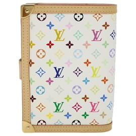 Louis Vuitton-LOUIS VUITTON Multicolor Agenda PM Day Planner Capa Branco R21074 Autenticação de LV 52873NO-Branco