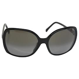 Chanel-CHANEL Gafas de sol Plástico Negro CC Auth 53402-Negro