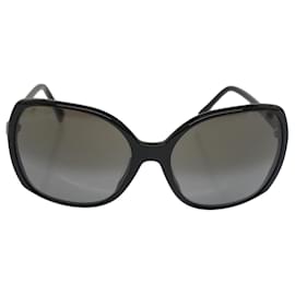 Chanel-CHANEL Óculos de sol plástico preto CC Auth 53402-Preto