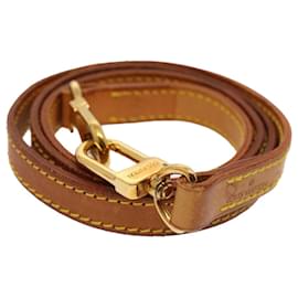 Louis Vuitton-LOUIS VUITTON Shoulder Strap Leather 37"" Beige LV Auth 52286-Beige