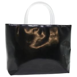 Prada-PRADA Hand Bag Patent leather Black Clear Auth fm2716-Black,Other