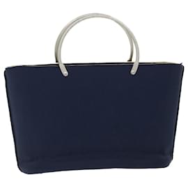 Chanel-CHANEL Hand Bag Canvas Navy CC Auth bs8016-Navy blue