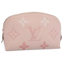 Louis Vuitton-LOUIS VUITTON Monogram Empreinte Pochette Cosmetic Pouch Pink M80502 auth 52622-Pink