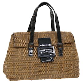 Fendi-FENDI Mamma Baguette Shoulder Bag Canvas Brown Auth bs8010-Brown