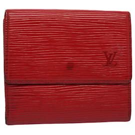 Louis Vuitton-LOUIS VUITTON Epi Portefeuille Elise Wallet Rouge M6363E LV Auth 52469-Rouge