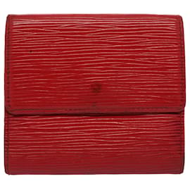 Louis Vuitton-Carteira LOUIS VUITTON Epi Portefeuille Elise Vermelho M6363Autenticação E LV 52469-Vermelho