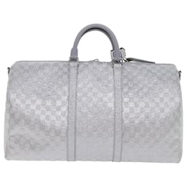 Louis Vuitton-LOUIS VUITTON Damier Glitter Keepall Bandouliere 50 Borsa N58041 LV Aut 52528alla-Argento
