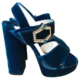 Prada-PRADA  Sandals T.eu 37 velvet-Blue