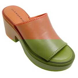 Robert Clergerie-Robert Clergerie Logan Brown Leather Cessy Platform Mules-Brown