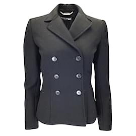 Dolce & Gabbana-Dolce & Gabbana Black lined Breasted Wool Blazer-Black