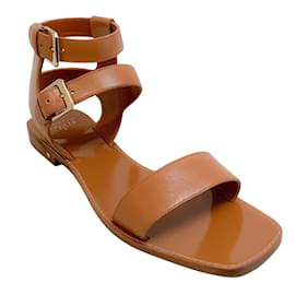 Laurence Dacade-Laurence Dacade Brown Danny Flat Ankle Strap Sandals-Brown