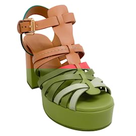 See by Chloé-See by Chloe Sierra Multi Caged Platform Sandals-Brown