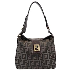 Fendi-Fendi Zucca Monogram Bag Brown / Black canvas-Black