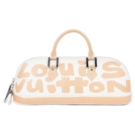 Louis Vuitton-Louis Vuitton Alma Long Stephen Sprouse White / Nude Coated Canvas-White