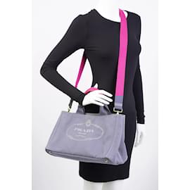 Prada-Prada Canapa Tote Pink Canvas-Pink
