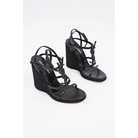 Saint Laurent-Saint Laurent Cassandra Black Leather EU 37 Uk 4-Black