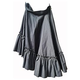 Falda Max Mara con volantes de algodón azul marino Azul oscuro