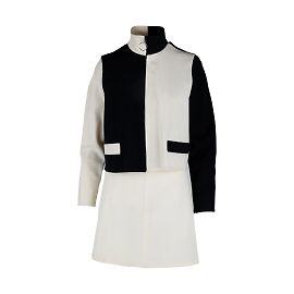 Courreges Completo giacca e gonna color block Courrèges Bianco