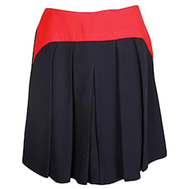 Miu Miu-Red and Navy Mini Skirt-Blue,Navy blue