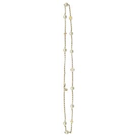 Tory Burch Collar de cadena de perlas artificiales Dorado Metálico