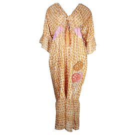 Tsumori Chisato Vestido de Seda Multicolor con Bordado de Setas Otro