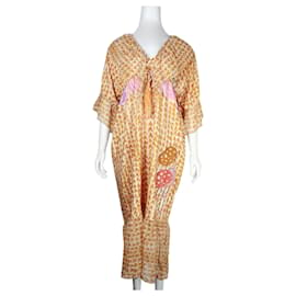 Tsumori Chisato-Vestido de Seda Multicolor com Bordado de Cogumelos-Outro