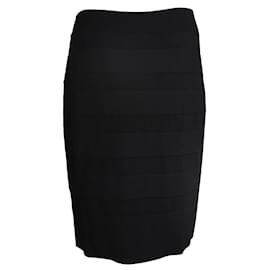 Alaïa-Black Striped Mini Skirt-Black