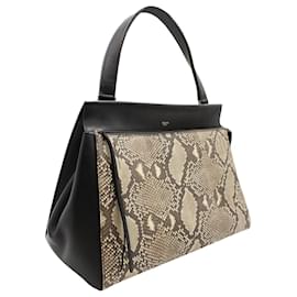 Céline-Python & Black Leather Edge Shoulder Bag-Other