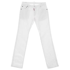 Dsquared2-Dsquared2 Jeans Slim-Leg em Algodão Branco-Branco