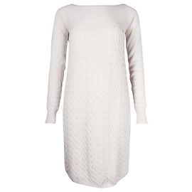Loro Piana Beigefarbenes Kaschmir-Strickkleid Fleisch