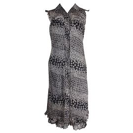 Chanel Vestido de verão floral de algodão preto e creme e jaqueta combinando Outro