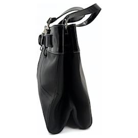 Dior-Christian Dior nylon and patent leather handbag-Black