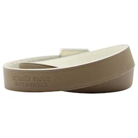 Hermès-Single Medor Infini Double Tour Bracelet in Nata and Etain with Palladium Hardware-Grey