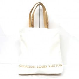 Louis Vuitton-Sac cabas Foundation en toile en édition limitée-Blanc