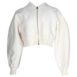 Alexander Mcqueen Cremefarbene Crop-Bomberjacke Weiß Roh