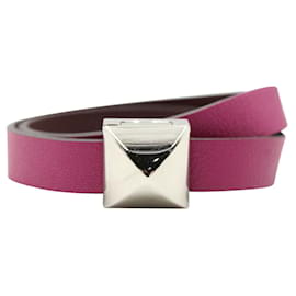 Hermès-Single Medor Infini Double Tour Bracelet in Cassis and Rose Pourpre with Palladium Hardware-Purple
