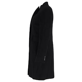 Autre Marque-Max Mara Studio High Neck Coat in Black Wool-Black