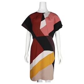 Fendi-Robe mi-longue en soie multicolore-Autre