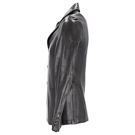 Jil Sander-Blazer Jil Sander en cuir noir-Noir