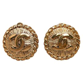 Chanel-CC Clip On Earrings-Golden